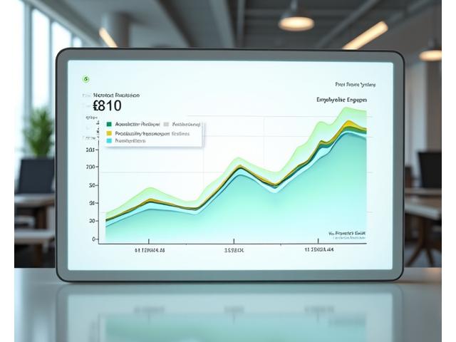 A clean, modern dashboard displaying key performance indicators for employee wellness, including reduced absenteeism and improved productivity and morale, with charts and graphs in green and blue tones.